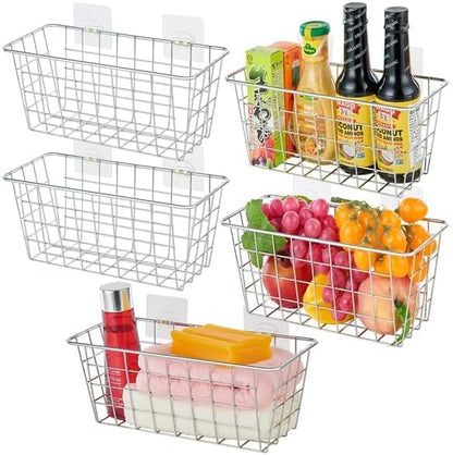 JUNCHU CHERRY 5 Pack Hanging Storage Basket, Bathroom Basket, Household Goods - Image 3