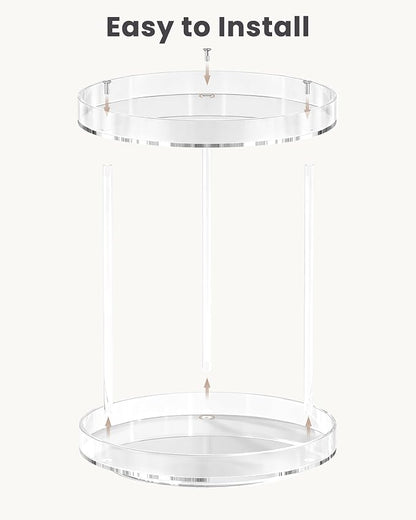 Lolalet 360 Degree Rotating Acrylic Perfume Organizer Stand, 2 Tiers Clear - Image 8