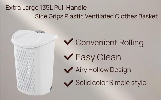 Wheeled Laundry Hamper with Handle - Image 2