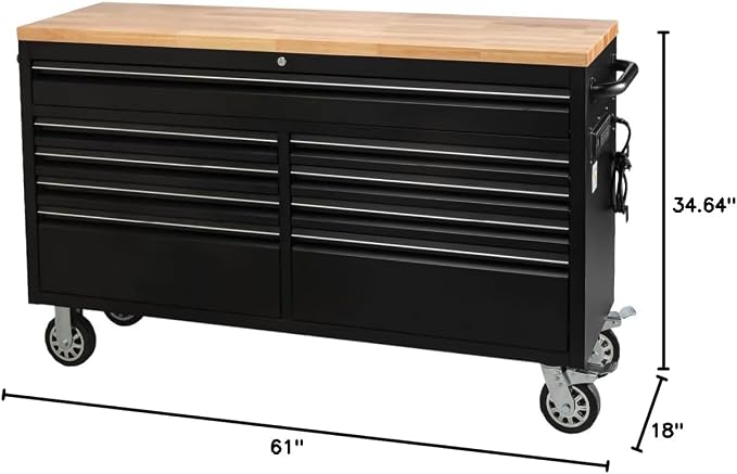 61-Inch Heavy-Duty Rolling Tool Chest & Mobile Workbench - Image 2