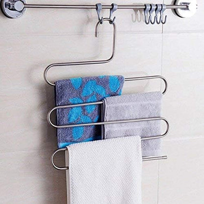 devesanter Pants Hangers Non-Slip S-Shape 4 Pack Trousers Hangers Stainless - Image 4