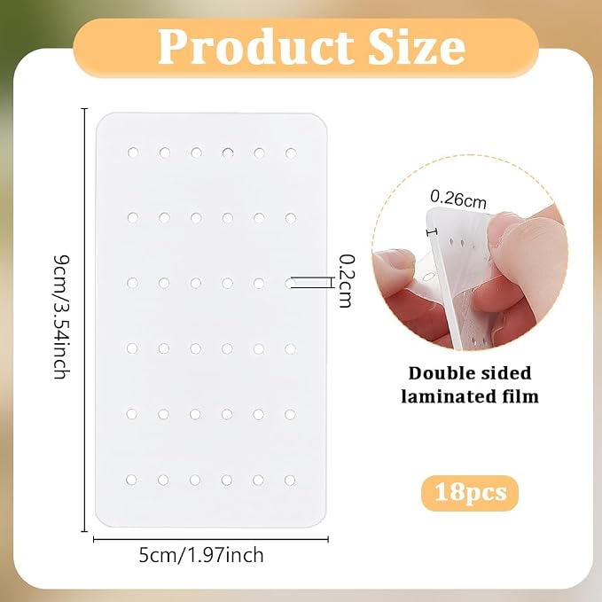 OLYCRAFT 18Pcs Acrylic Earring Display Cards 24 Holes White Earring Organizer - Image 2
