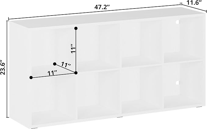 IRONCK Bookshelf, 8-Cube Storage Cube Shelf Organizer, Extra Thick Frame - Image 3