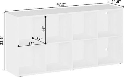 IRONCK Bookshelf, 8-Cube Storage Cube Shelf Organizer, Extra Thick Frame - Image 3