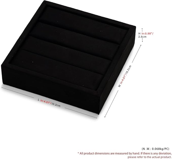 Oirlv 3 Slots Velvet Small Ring Organizer Earrings Trays Showcase Display - Image 8