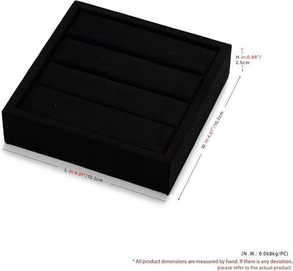 Oirlv 3 Slots Velvet Small Ring Organizer Earrings Trays Showcase Display - Image 8