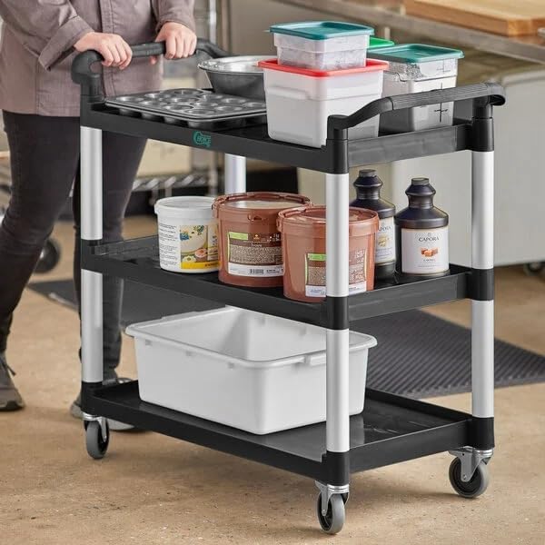 Black Plastic Utility Cart - Image 2