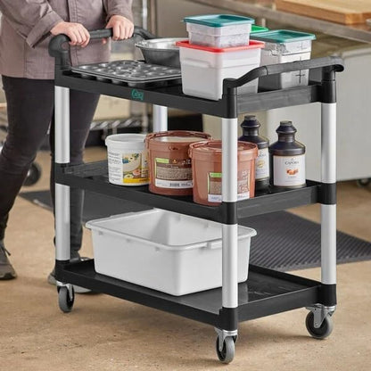 Black Plastic Utility Cart - Image 2