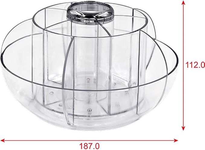 360 Rotating Makeup Organizer, Bathroom Makeup Carousel Spinning Holder Rack - Image 4