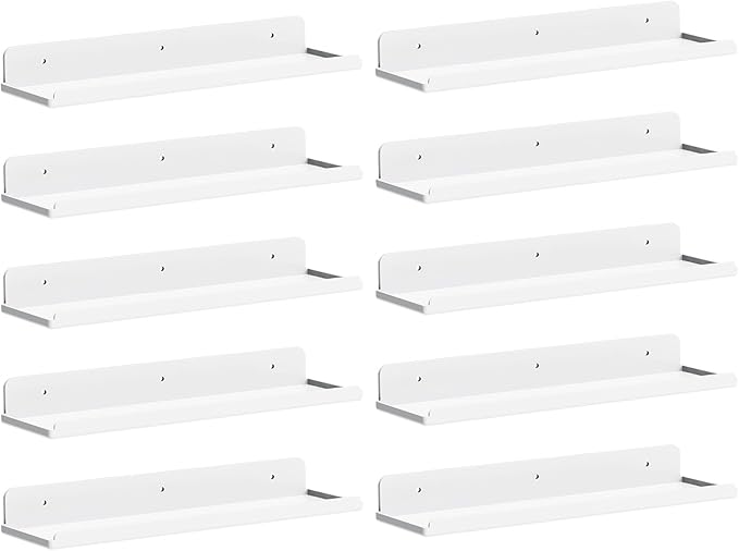 Lifewit Floating Shelves for Wall, 10 Pack White Acrylic Shelf 15" Room Decor by Lifewit