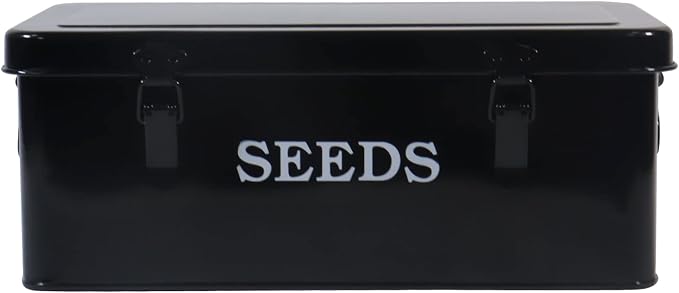 Seed Storage Box Metal Seed Container Seed Packet Storage Organizer, Seed by Gdfjiy