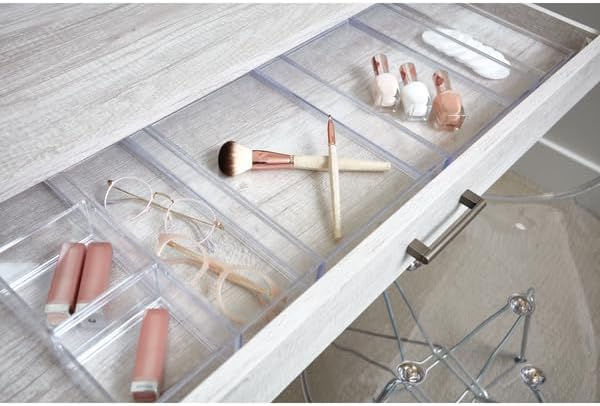 iDesign Clear Drawer Organizer | Plastic Tray, Makeup Storage, Bathroom Vanity - Image 5