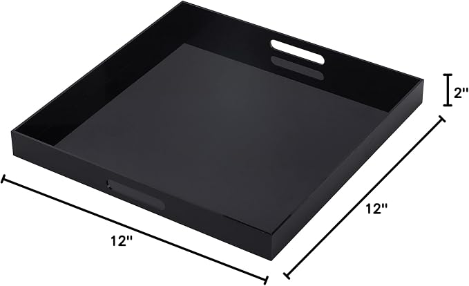 Glossy Black Acrylic Serving Tray - Image 4