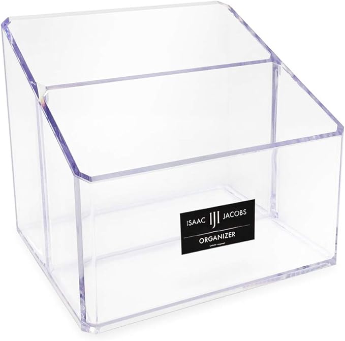 Isaac Jacobs Clear Acrylic 2-Section Organizer, Remote Holder & by IsaacJacobs