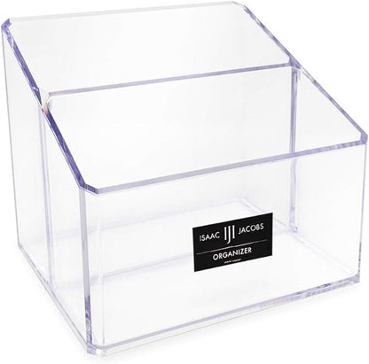 Isaac Jacobs Clear Acrylic 2-Section Organizer, Remote Holder & by IsaacJacobs