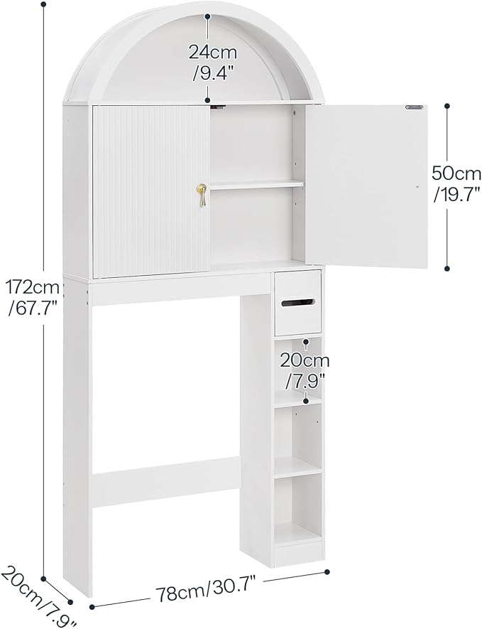 HOOBRO Over the Toilet Storage Cabinet, 67.7'' Tall Bathroom Organizer - Image 2