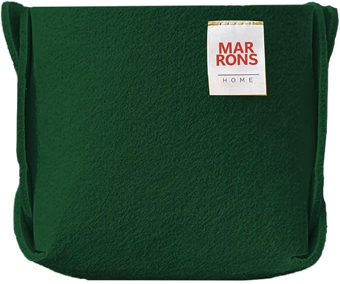 Collapsible Felt DEEPGREEN Storage Bin Mini 3.9"x3.9"x3.9" – Foldable Basket by MARRONS