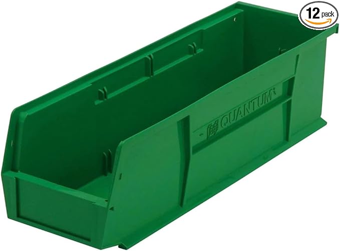 Quantum Storage QUS238 Heavy-Duty Stackable Plastic Storage Bins by QuantumStorageSystems