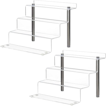 Acrylic Riser Shelf 4 Tier Clear Display Stand - Image 3