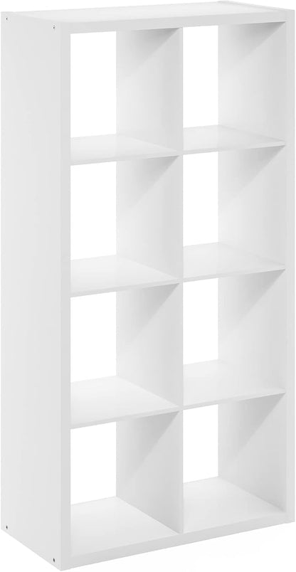 Furinno Cubicle Book Shelf, 8-Cube Bookshelf, Extra Thick Frame Horizontally & - Image 9