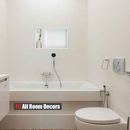 JQK Shower Niche No Tile Need, 304 Stainless Steel Recessed Shower Caddy - Image 5