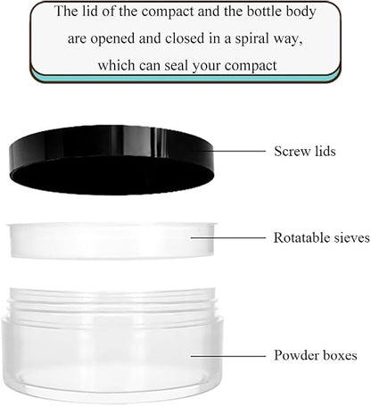 HAHIYO 1Pcs 20ml/0.68oz Plastic Empty Travel Compact Case Makeup Cosmetic Jar - Image 3