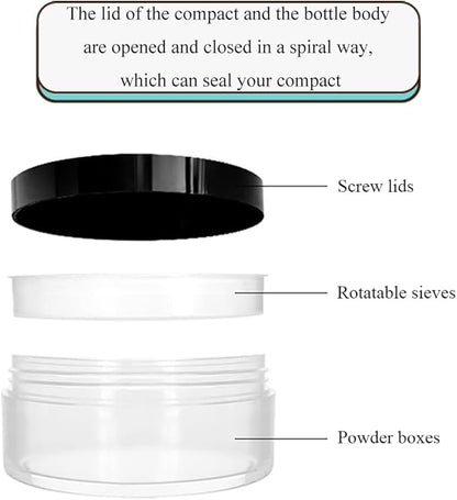 HAHIYO 2Pcs 20ml/0.68oz Plastic Empty Travel Compact Case Makeup Cosmetic Jar - Image 3