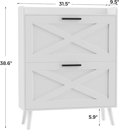 Homleke Farmhouse Shoe Storage Cabinet - Image 2