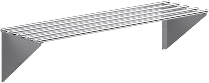 AmGood 18 in. x 60 in. NSF Stainless Steel Tubular Wall Shelf | Heavy-Duty by AmGood