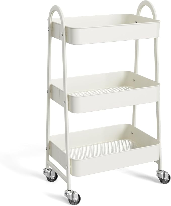 NEWBULIG 3-Tier Metal Rolling Cart by NEWBULIG