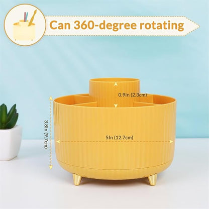 SKYDUE 360 Degree Rotating Desk Organizer, Dual-Purpose Pencil Pen Holder - Image 2