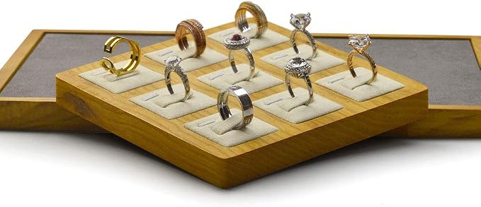 Jewelry Tray Solid Wood Display Stand Ring Storage Jewelry Ring Display Props - Image 2