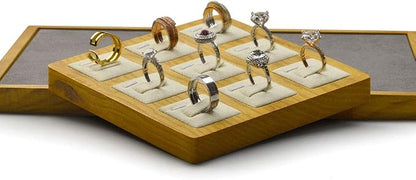 Jewelry Tray Solid Wood Display Stand Ring Storage Jewelry Ring Display Props - Image 2