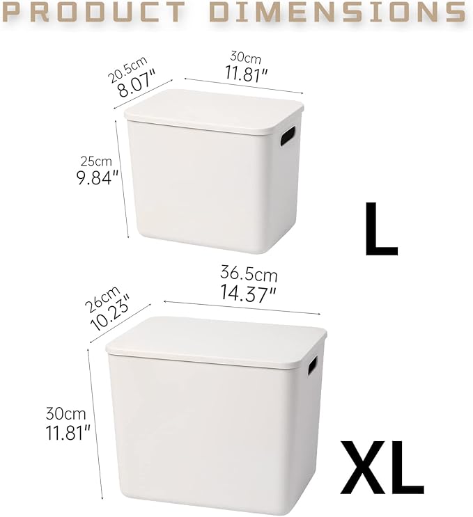 Plastic Storage Baskets With Lid Organizing Container Lidded Knit Storage - Image 5