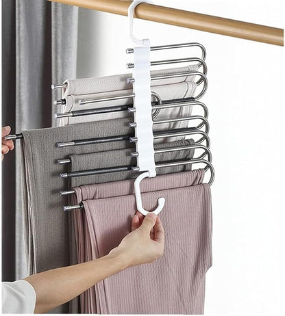 2Pack 9 Layers Foldable Pants Hangers Space Saving Trouser Hanger - Image 5
