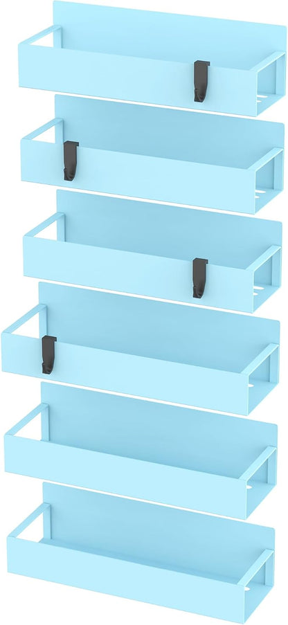Metal Magnetic Spice Rack for Refrigerator Blue, 6 Pack | Magnetic Shelves - Image 6