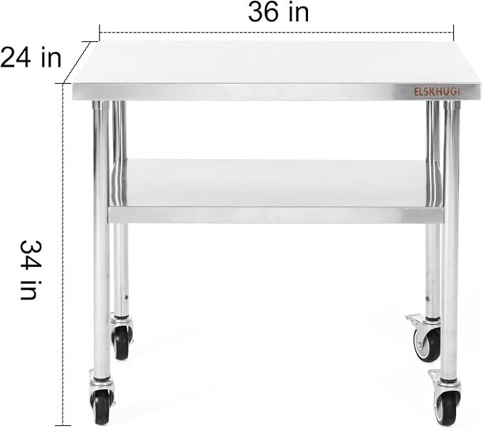 Stainless Steel Table for Prep & Work 36 x 24 Inches - Image 3