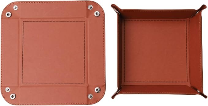 siduater Valet Tray Desktop Storage Organizer – Vegan Leather Catchall Tray - Image 4