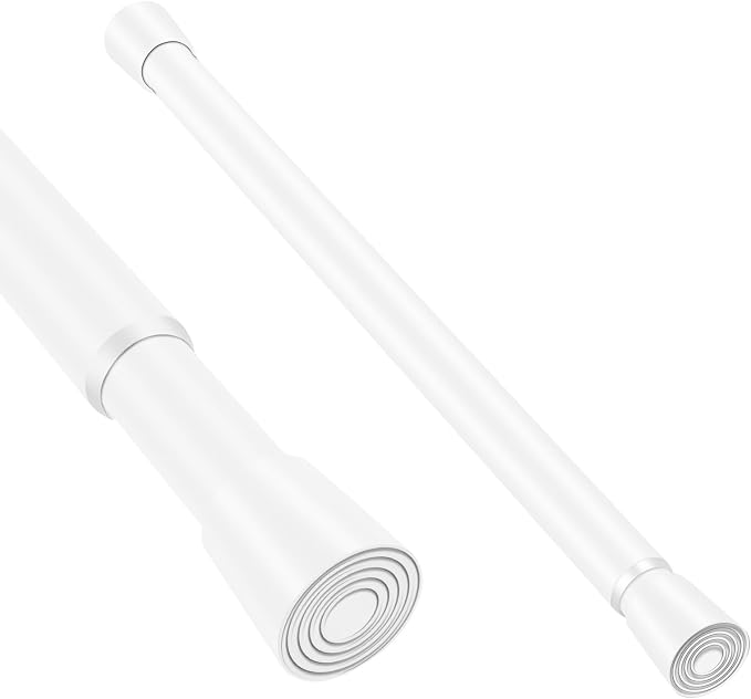 White Adjustable Shower Curtain Rod 16-28 Inches 1 pc, 7/8" Diameter Anti-slip by Unknown