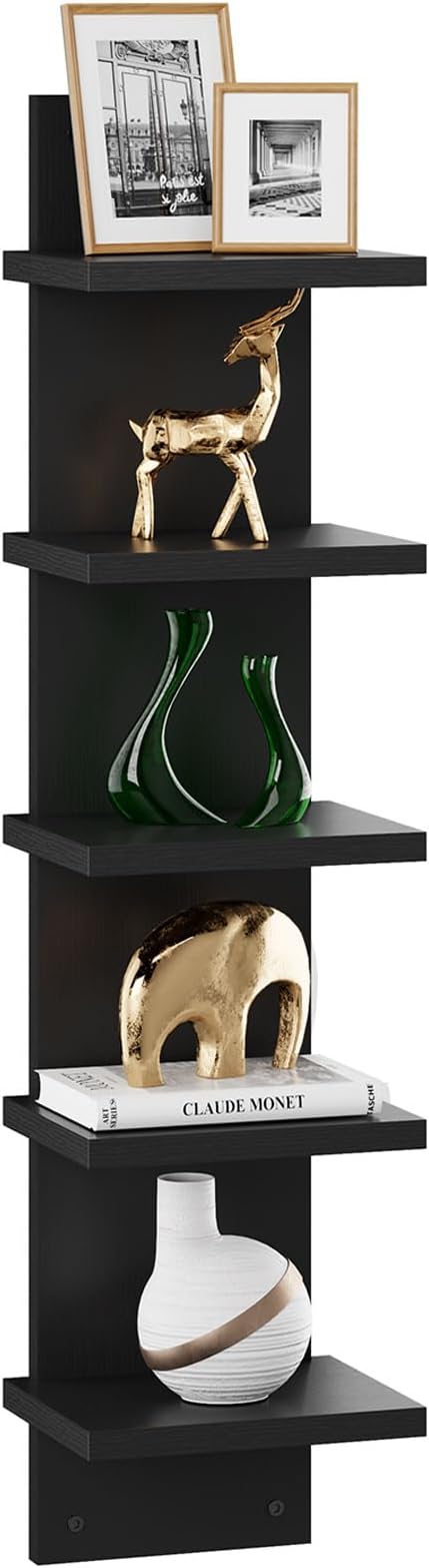 IBUYKE 5 Tier Wall Shelf Unit, Vertical Shelving by IBUYKE