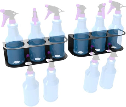 JINGCHENGMEI 2Pcs of 3 Spray Bottles Holder, Steel Wall Mount Storage Organizer by JINGCHENGMEI