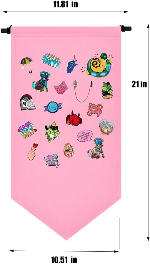 Wall Hanging Brooch Jewelry Storage Case Canvas Display Stand Enamel Pin - Image 3