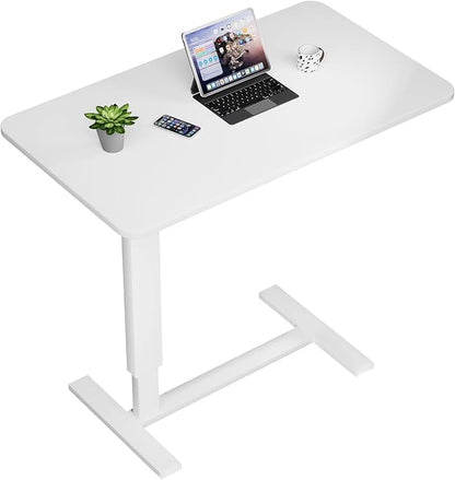 Overbed Bedside Table with Wheels, Adjustable Hospital Over Bed Table, Rolling by NIUTN