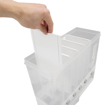 Acouto Wall Mounted Cereal Dispenser 10L Rice Dispenser Wall Mounted 6 Grid - Image 3