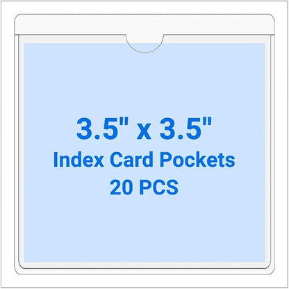 20 PCS Clear Self Adhesive Plastic Label Pockets, Top Loading Business & by Kvatr-X