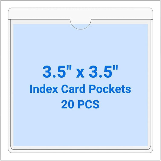 20 PCS Clear Self Adhesive Plastic Label Pockets, Top Loading Business & by Kvatr-X