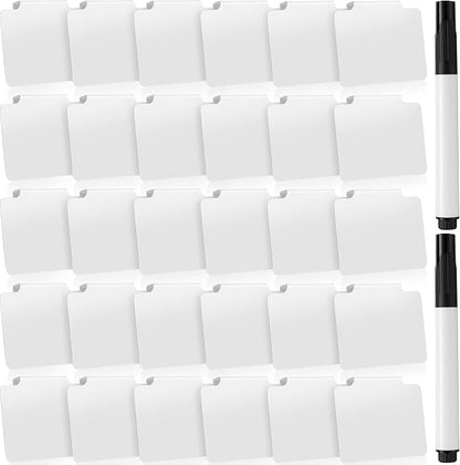 32 Pieces Basket Labels Clip Set, Include 30 Kitchen Clip Label Holder by Chinco