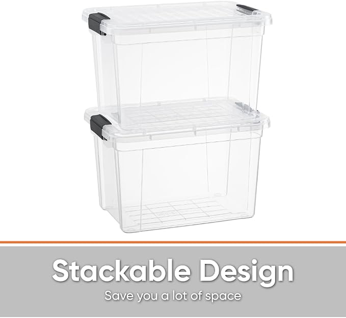 Superio Storage Bins with Lids- 6 Pack, 2.5 Qt Clear Boxes - Image 5