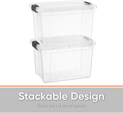Superio Storage Bins with Lids- 6 Pack, 2.5 Qt Clear Boxes - Image 5