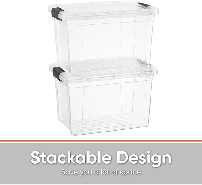 Superio Storage Bins with Lids- 8 Pack, 2.5 Qt Clear Boxes - Image 5
